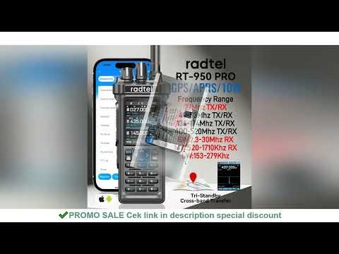 Radtel RT-950 PRO Walkie Talkie AM/FM/CB/LSB/USB/CW Receiver with GPS APRS 10W Bluetooth Phone Progr