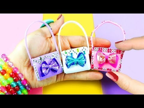 DIY Barbie Doll Miniature Purse, Handbag, Bag - Cute Styles - simplekidscrafts