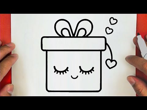 كيف ترسم هدية كيوت وسهل خطوة بخطوة / رسم سهل / تعليم الرسم للمبتدئين || Cute Gift Drawing