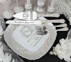 Wedding 30th Anniversary, 30th Wedding Anniversary Gift, Pearl Wedding Anniversary,30 Years Together, Pearl Wedding Gift, Pearl Cake Plate - Etsy