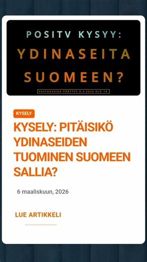 Kysely ydinaseista - Positv.fi - Uutisartikkelit - Kysely