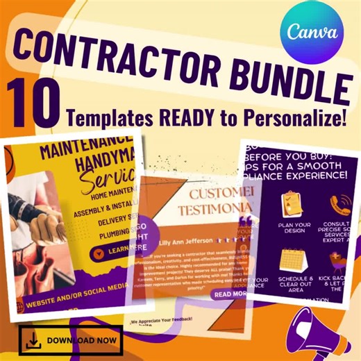 Contractor Business Forms Bundle | Editable Templates for Plumbers, Painters, Electricians & More| Instant Download - Etsy