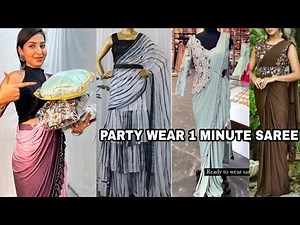 Meesho party wear 1 minute saree haul|very stylish ready to wear saree collection|Try On +Review
