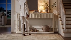 SICOTAS Entryway Table with Storage, 60.74" W Console Table with 3 Fluted Drawers and Shelf, Modern Narrow Long Slim Sofa Table Behind The Couch for Hallway, Entrance, Living Room, Foyer, White Alder