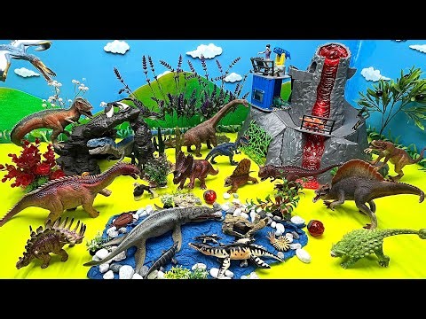 DIY Dinosaur World With Volcano Eruption | Tyrannosaurus, Brachiosaurus - Jurassic Park Dinosaur!
