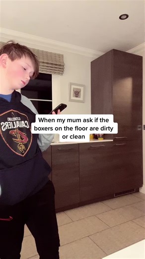 Funny Mother-Son Moment in the Kitchen