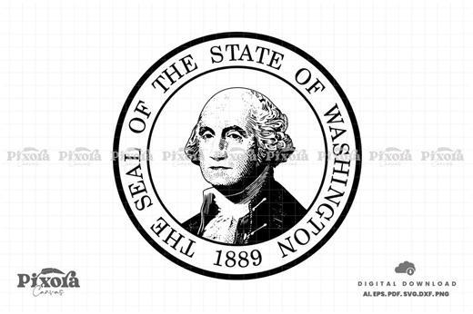 Washington State Seal SVG, Washington Coat of Arms Vector, State of Washington Great Seal Svg, WA Seal Logo Cricut and Silhouette Cut Files - Etsy