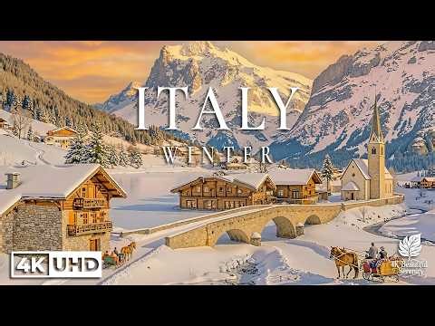 Italy Winter 4K - Snow-Covered Alps, Historic Cities, and Magical Winter Landscapes | 4K Video UHD