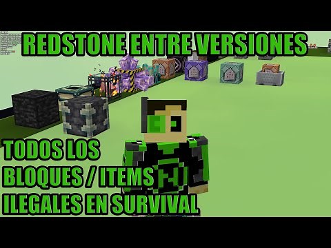 Como TENER BLOQUES/OBJETOS ILEGALES en MINECRAFT 100% SURVIVAL 1.20+ | REDSTONE ENTRE VERSIONES