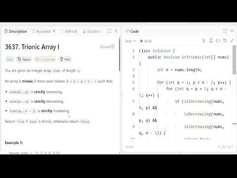 Leetcode 3637. Trionic Array I