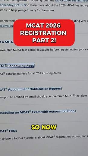 MCAT Simplified on Instagram: "Registering for the MCAT doesn’t have to be stressful. Let’s finish this together! Here’s PART 2 of our complete MCAT 2026 registration walkthrough. 📌 Save this post so you’re ready when registration opens! #mcatregistration #mcatprep #mcatsimplified"