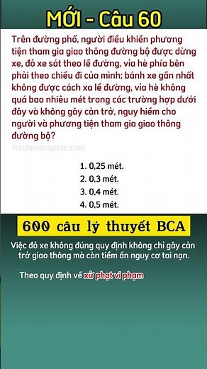 60 - Mẹo học 600 câu lý thuyết MỚI NHẤT 2025 (BCA) | Bí Kíp Học Nhanh
