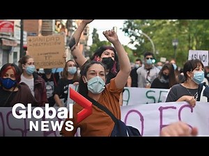 Coronavirus: Demonstrators protest localized lockdowns in Madrid