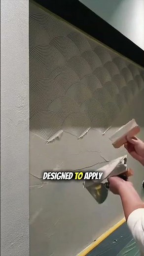 "Creating Stunning Wave Wall Texture with Decorative Pattern Trowel | Satisfying Plaster Art Design"