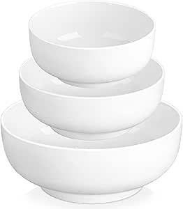 MALACASA Extra Large Serving Bowls,114-60-26 OZ Mixing Bowls Ceramic Salad Bowls Set of 3,Nesting Bowls for Salad,Soup and Fruit,Dishwasher & Microwave Safe, Series Regular