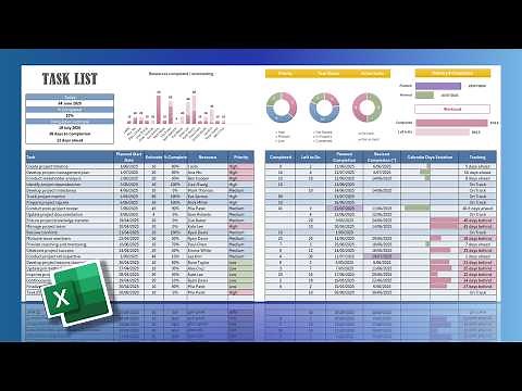 How to Build an Excel Task List with Baseline Tracking, Project Management Dashboard Small Business