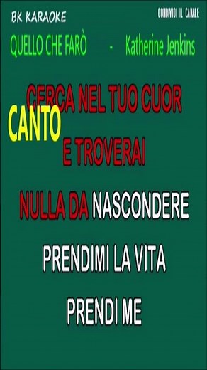 QUELLO CHE FARÒ (SARÀ PER TE) Katherine Jenkins Karaoke