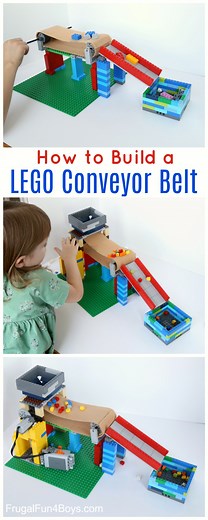 Build a Working Conveyor Belt with LEGO Bricks - Frugal Fun For Boys and Girls