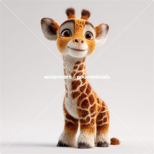 Cute Giraffe Nursery Print, Pixar Style Animal Poster, Digital Download, Kids Room Wall Art, Printable Baby Room Decor - Etsy