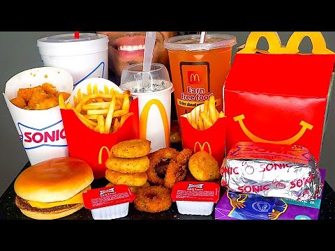 ASMR MCDONALD'S VS SONIC DRIVE IN MUKBANG | EATING SOUNDS NO TALKING BIG BITES