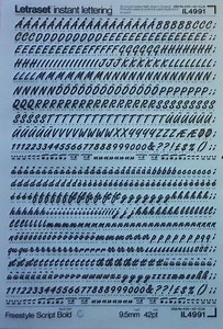 FREESTYLE SCRIPT BOLD (42pt/60pt) Letraset Instant Rub on Letter Transfers (choose Font Size) - Etsy Australia