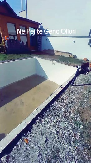Outdoor Swimming Pool Construction in Residential Backyard