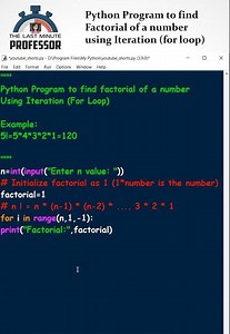 Factorial using Iteration in Python (for loop)