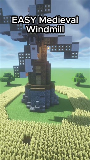 Minecraft Medieval Windmill Tutorial 🌾 #minecraft #shorts #tutorial