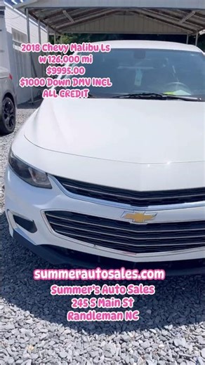 2018 Chevy Malibu Ls w 126k$9995.00 Financing Available $1000 Down DMV INCL #usedcardealer