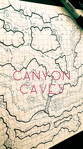 Canyon Caves Hand-Drawn Dungeon Map for D&D