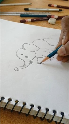 Cute Baby Elephant 🐘 #drawing #shorts ‪@Muskan_Pushkar‬