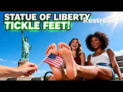 Statue of Liberty Tickle Feet | Barefoot Ticklish Girls in New York City