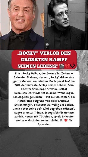 SYLVESTER STALLONE: SEIN SOHN SAGE STARB MIT NUR 36! 😢