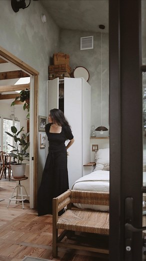 35K views · 64 reactions | While folks on Insta are giving lengthy tours of their ginormous dressing room closets, I gotta say — we’re over here pleased as punch with our 28” wardrobes! 路‍♀️ #cottagedesign #closetdesign #wardrobedesign #smallspacedesign #sustainablehome | Tiny Canal Cottage | Facebook