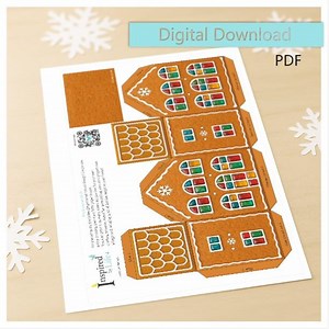 Printable 3D Paper Gingerbread House Template | Christmas Craft (PDF) - Etsy