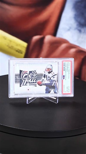 Goldin on Instagram: "Two cards. One logo. One legend 🏈 This pair of 2006 Upper Deck Ultimate Collection Super Jersey Patch Tom Brady cards, both game-used, comes together to form the Patriots logo. Serial-numbered /10, graded PSA MINT 9 and PSA NM-MT 8, and among Brady’s most scarce patch issues. Find this iconic Brady duo and more elite football items now in our December Elite Auction at goldin.com!"