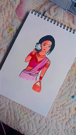 beautiful woman art🎨#shubhangi shorts😮#paintingdrawing #painting 🎨❤
