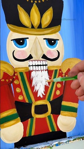 🎨🎄Nutcracker beginner acrylic painting tutorial! #Christmas #diyideas #tutorials #acrylicpainting