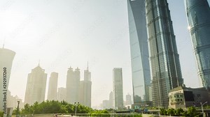 hyper lapse, Pudong financial district Shanghai, China