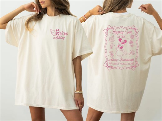 Custom Disney Bachelorette Party Shirts, Minnie Bride Bridesmaid Matching Shirts, Coquette Castle Bridal Shower - Etsy