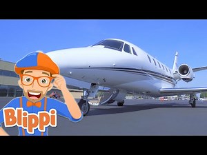 Blippi explores a Private Jet! | Blippi | Cars, Trucks & Vehicles Cartoon | Moonbug Kids