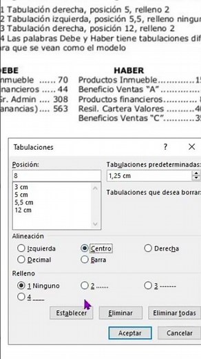 TABULACIONES en Word