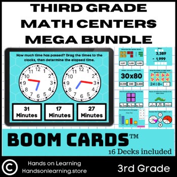 3rd Grade Math Centers Boom Cards Bundle | Digital Math Practice