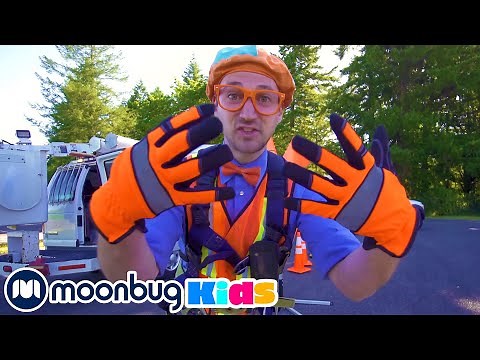BLIPPI Explores a Bucket Truck | Kids Fun & Educational Cartoons | Moonbug Play and Learn