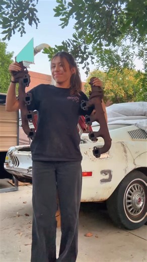 Savannah Camacho on Instagram: "My 1968 Fastback Mustang is officially Motor-less!! 😮🏁 What’s your go-to trick for taking one apart (or putting it back together)? Comment down below 👇🏼 . . . . . #ford #americanmuscle #mustang #mustang #cargirl #musclecar #cartok"
