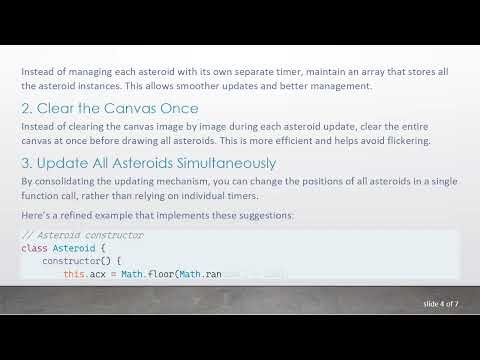 Fixing the Blinking and Bugging Out Issue in HTML Canvas Asteroid Game