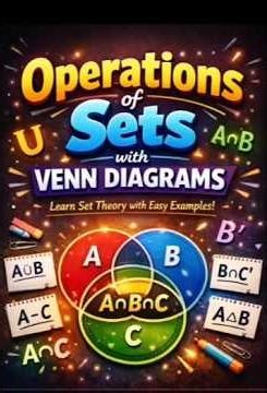 Title:Operations of Sets with Venn Diagrams | Easy & Quick Method to Solve Set Problems.