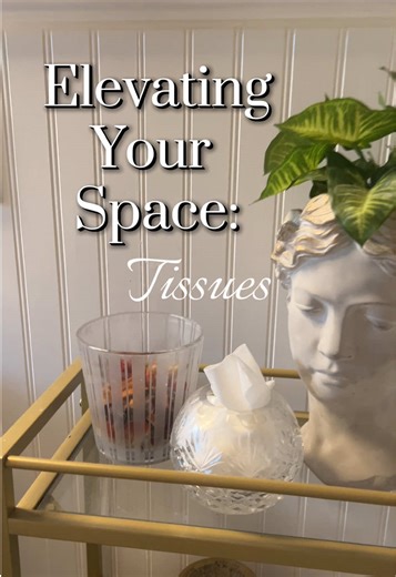 I had a box of tissues that didn’t match the vibe of our bathroom. I took this crystal bowl and put the tissues in it to elevate. This one minute DIY now allows for no eyesores #tissues #upgrade #diy #homedecor #home