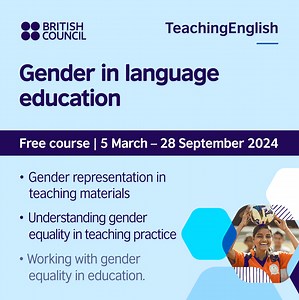 English language teachers: Gender in language education Free practical 12-hour course Learn to recognise the different kinds of gender bias and stereotypes which exist in language education, some of the barriers people face in terms of gender equality and equity, and how these can be overcome. Certificate awarded 🧾 Course runs until 28 September 2024 https://tinyurl.com/3yfbjkrw #TeachingEnglish #ELT #GlobalGenderEquality | British Council Nepal