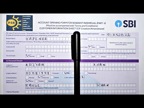 SBI Savings Account Opening Form 2025 | State Bank Of India Account Opening Form Fill Up